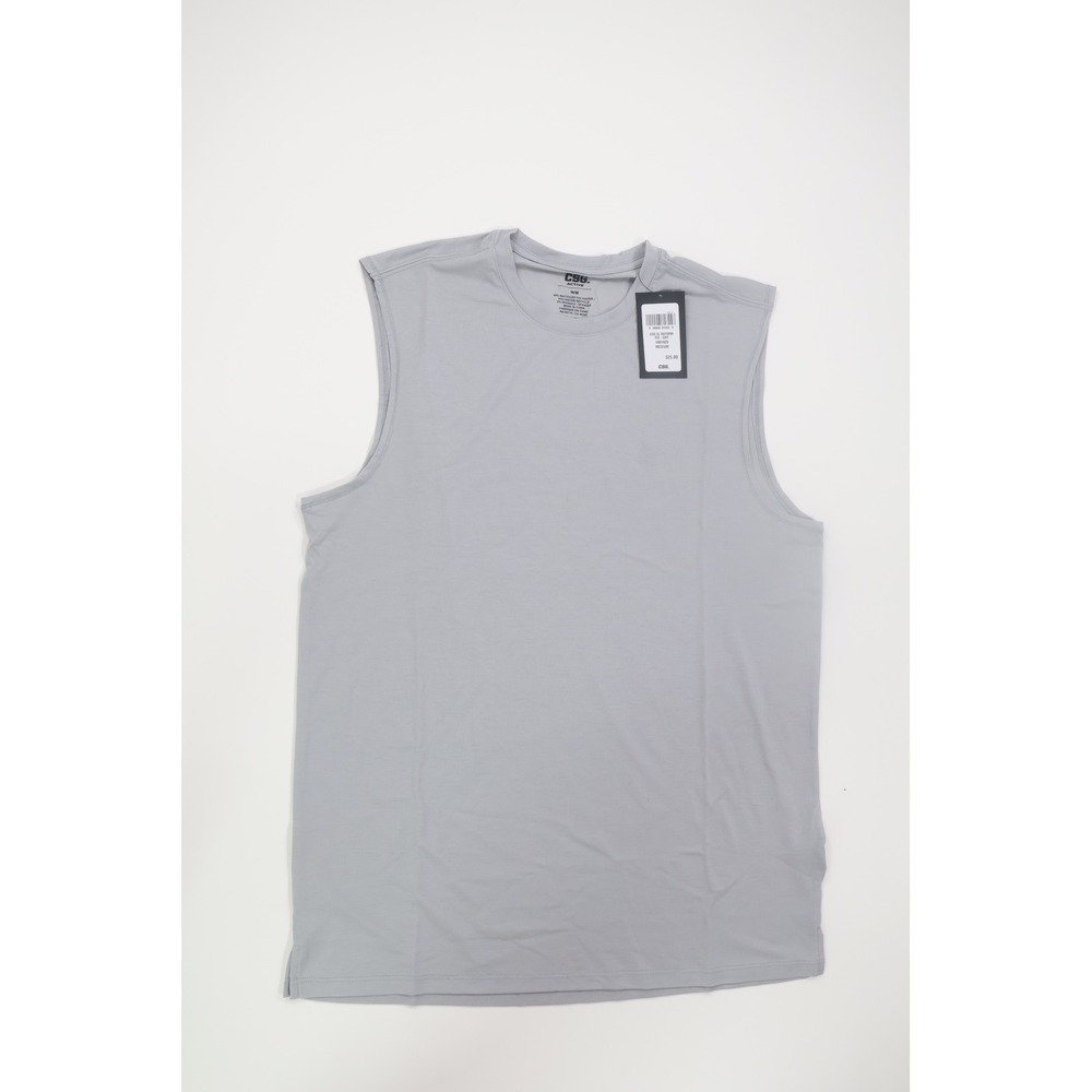 CSG Active Sleeveless Reform Tee Medium Grey Recycled Polyester Athletic Gym
